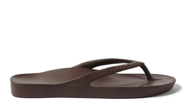 Archies Arch Support Jandals Chocolate Brown