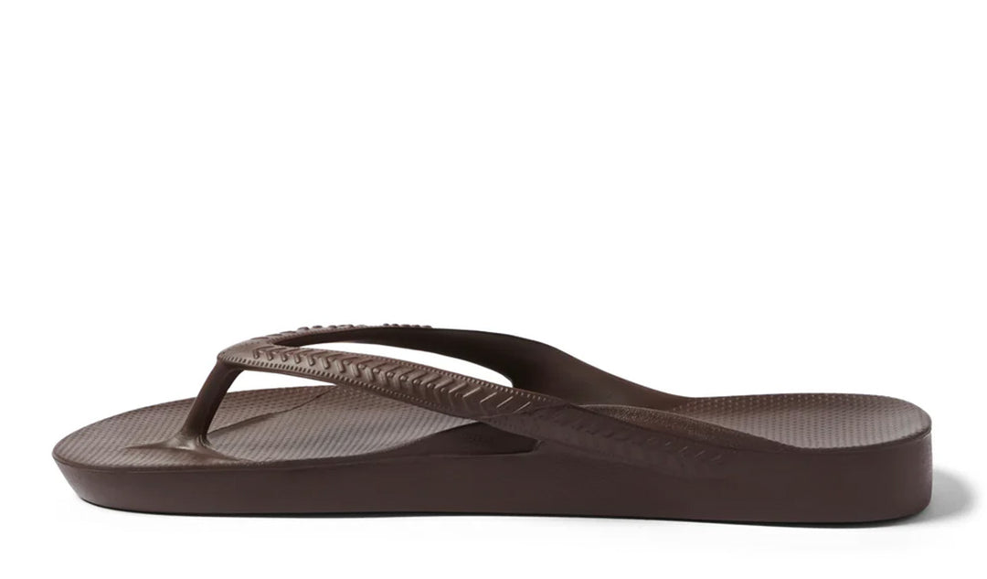 Archies Arch Support Jandals Chocolate Brown