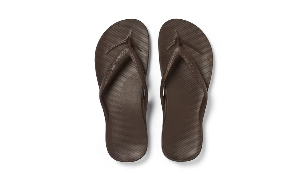 Archies Arch Support Jandals Chocolate Brown
