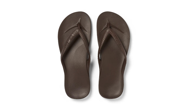 Archies Arch Support Jandals Chocolate Brown