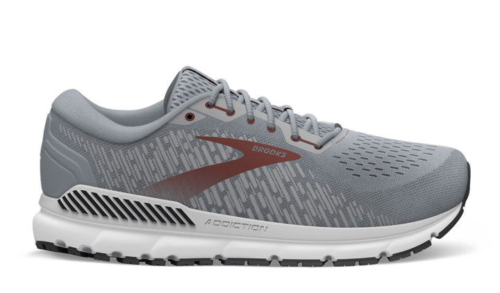 BROOKS ADDICTION GTS Mens (2E) Grey/Ebony/Chilli Oil