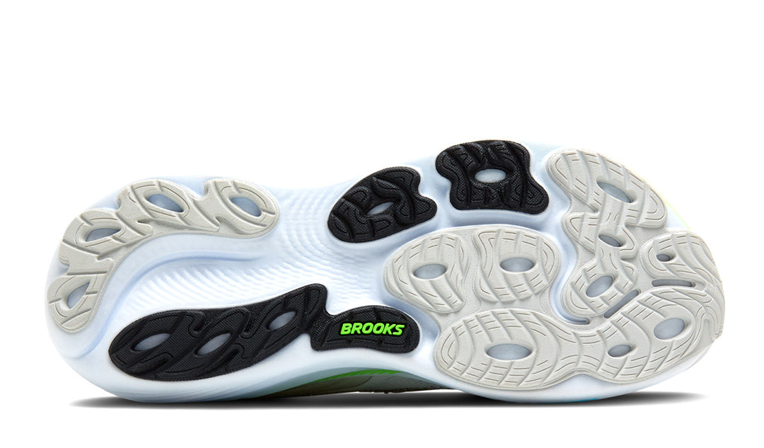 BROOKS Mens ADRENALINE GTS 25 (D) Oyster/ Green Gecko/ Blue