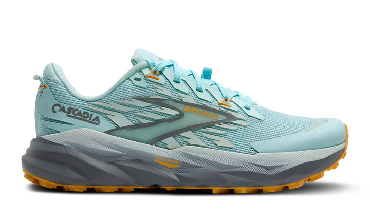 BROOKS CASCADIA 19 Womens (D) Clearwater /Primer Grey