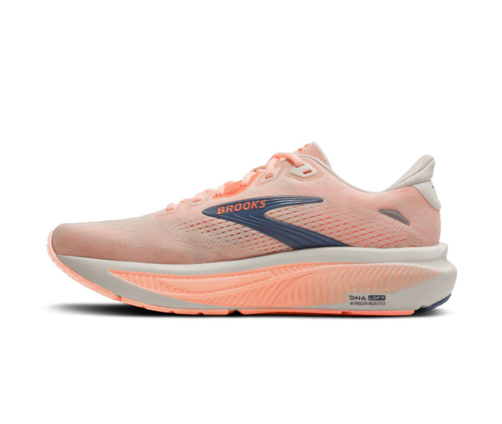 BROOKS GHOST 18 Womens (B) STAR WHT/CYBER PEACH/GY