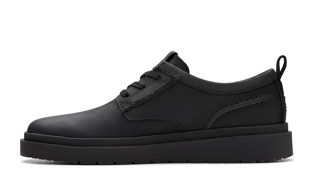 CLARKS MENS Polden Lace Black Leather