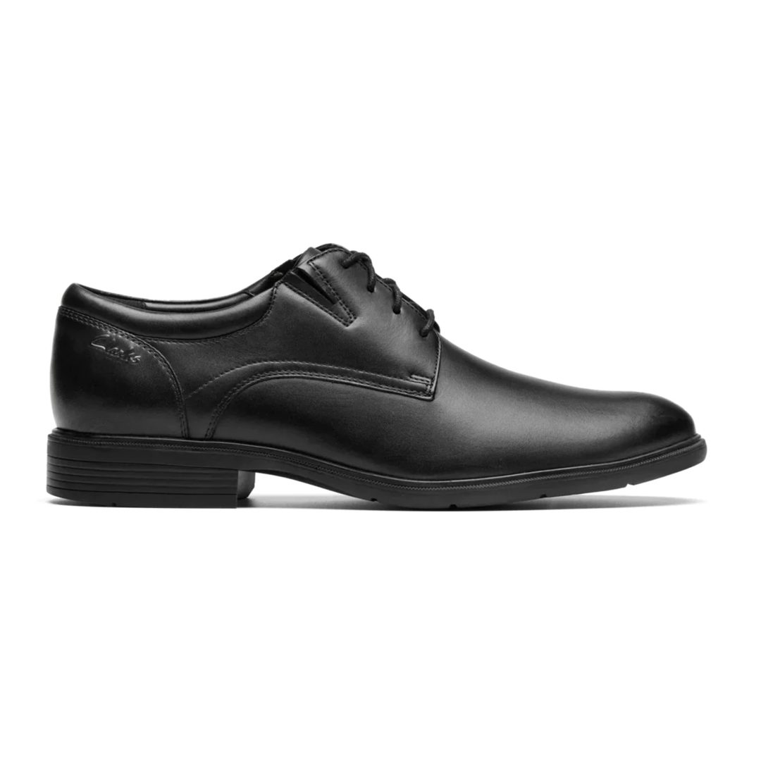 CLARKS MENS Steadwell Lace Black Leather