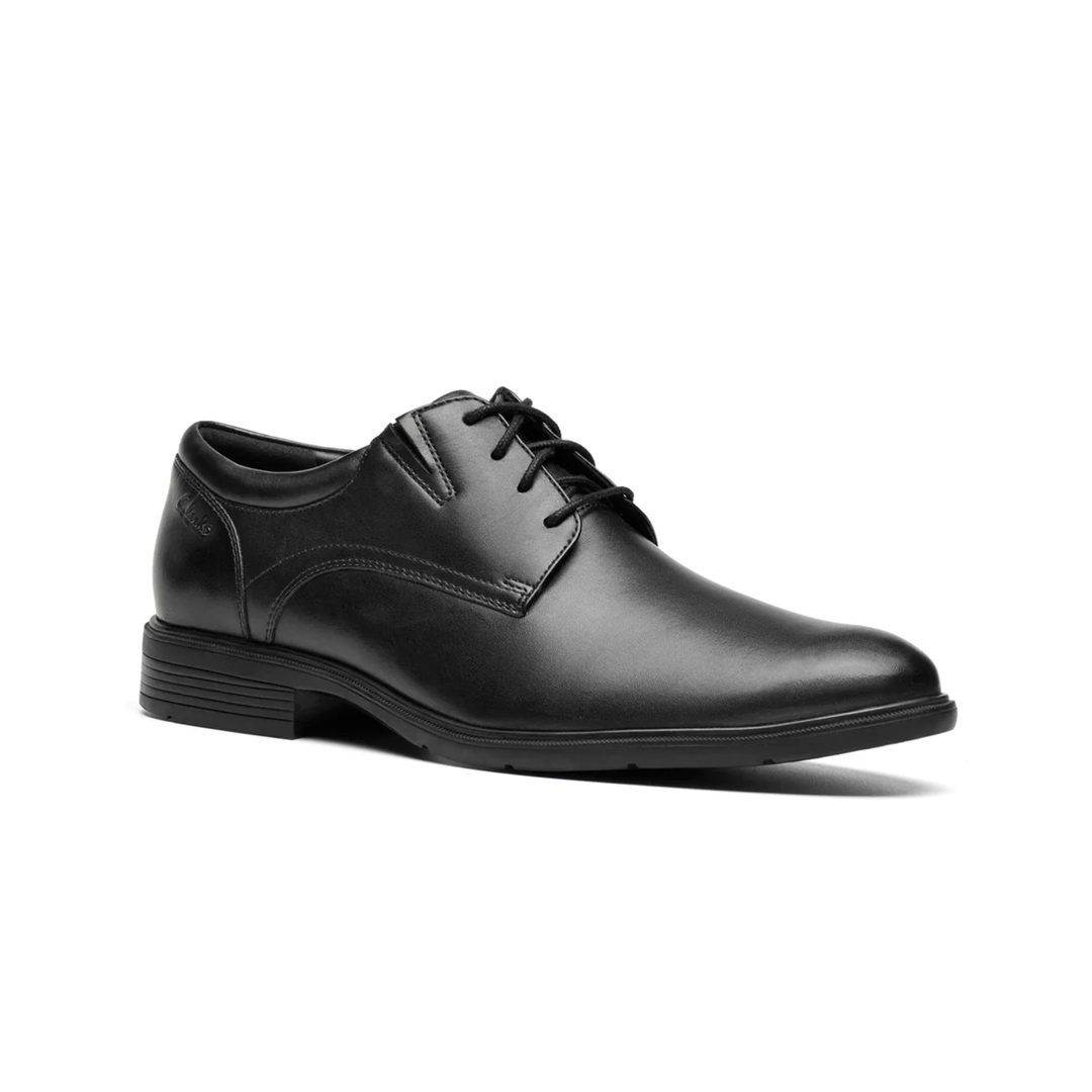 CLARKS MENS Steadwell Lace Black Leather