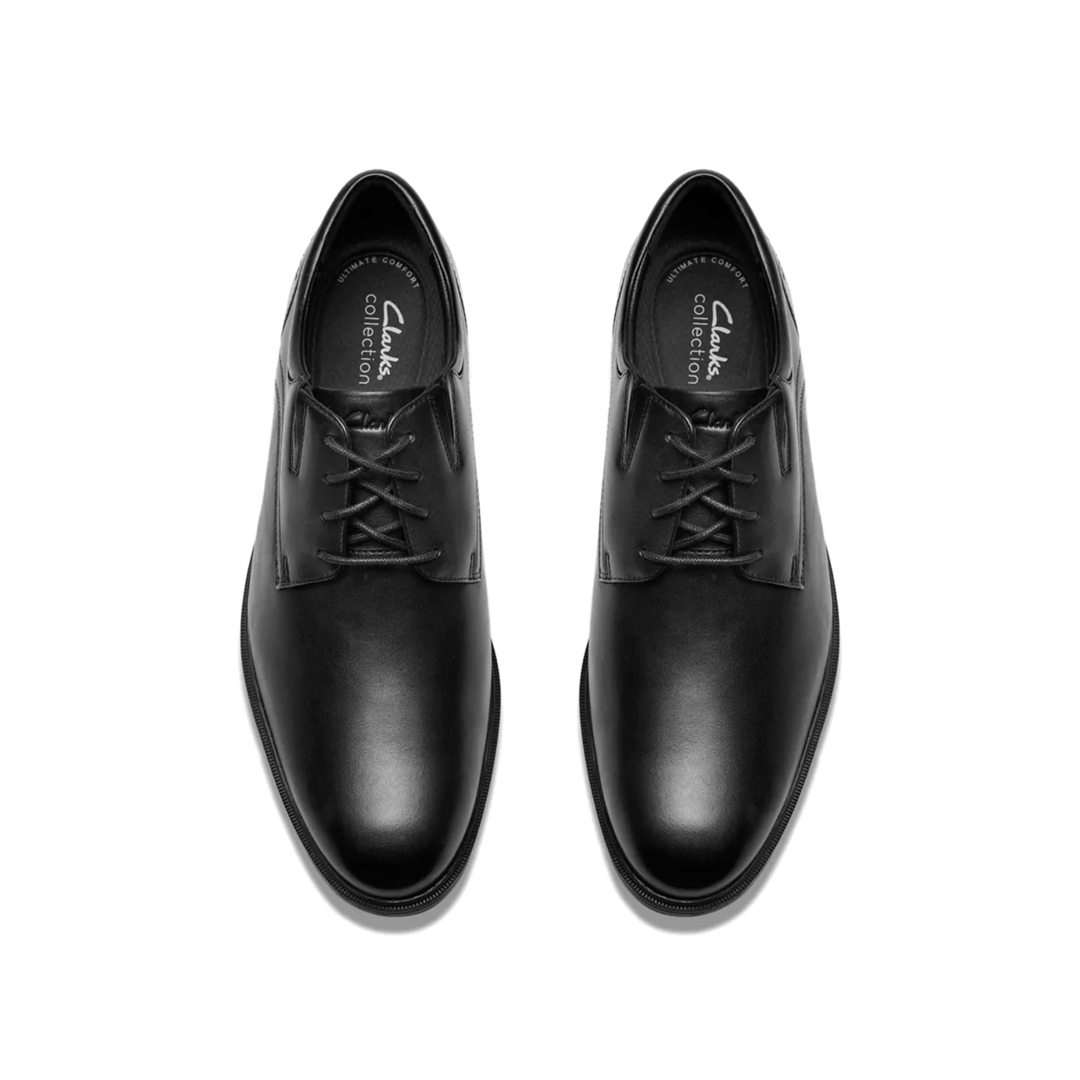 CLARKS MENS Steadwell Lace Black Leather