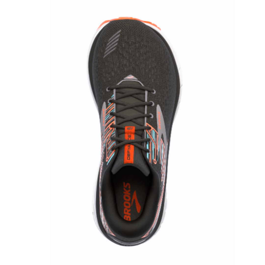 BROOKS DEFYANCE 12 Mens (D)  BLACK/RED ORANGE/BLUE