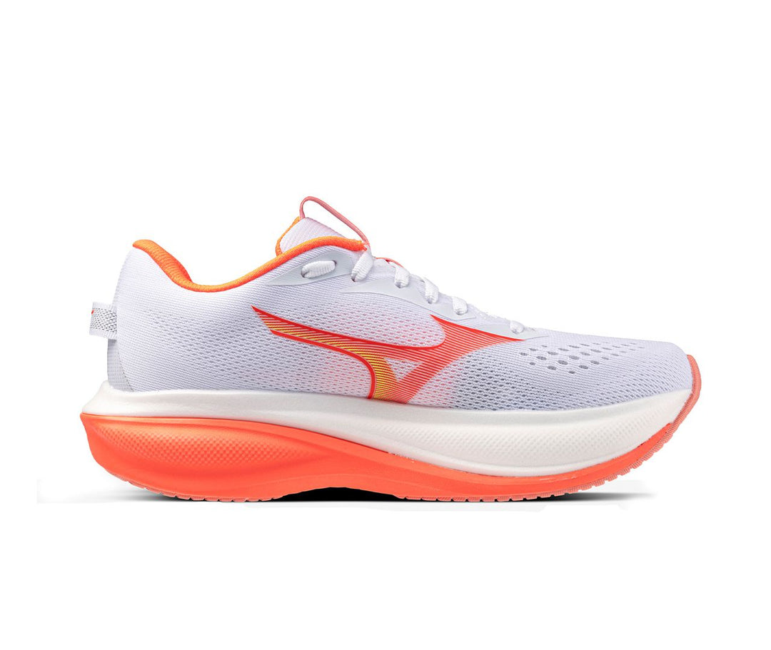 MIZUNO Wave Rider 30 (w) White/Flamingo Coral/Lime Pulp