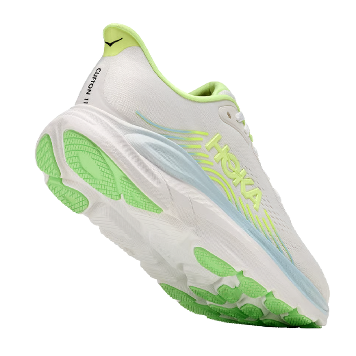 HOKA CLIFTON 11 Womens (D) Wide Frost / Neon Yuzu