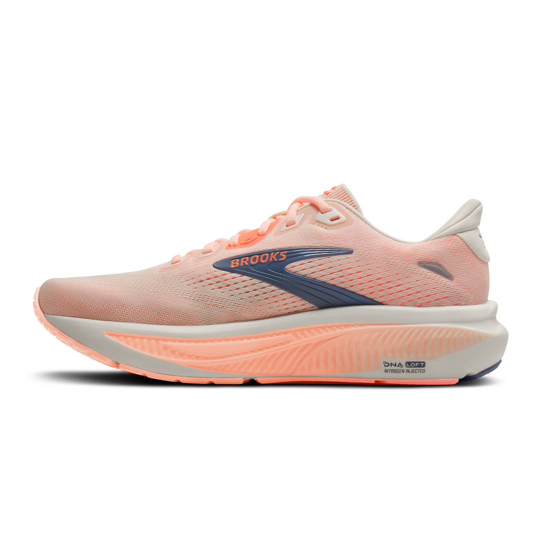 BROOKS GHOST 18 Womens (B) STAR WHT/CYBER PEACH/GY