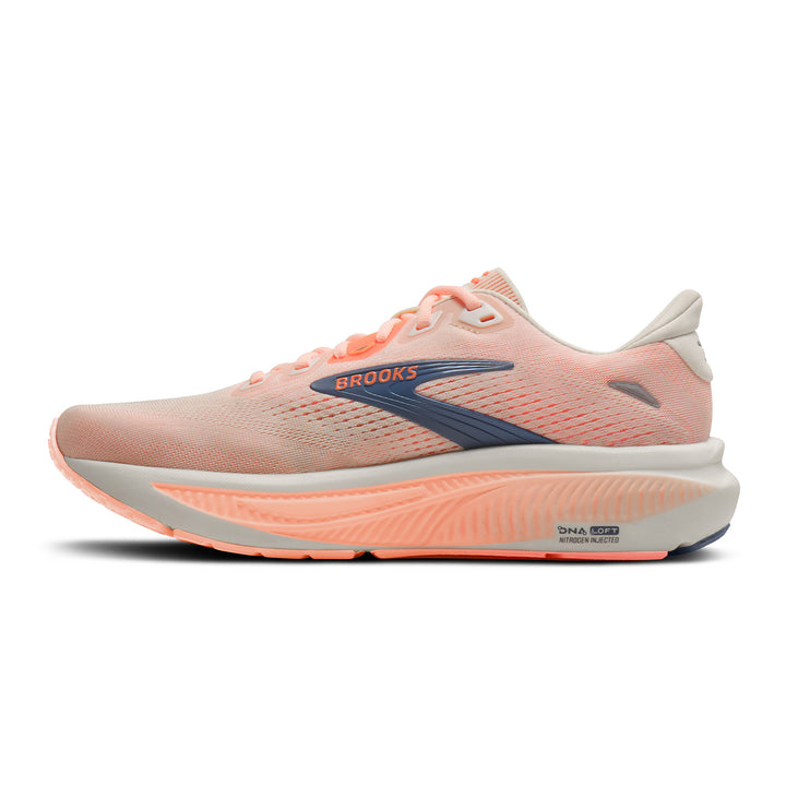 BROOKS GHOST 18 Womens (B) STAR WHT/CYBER PEACH/GY