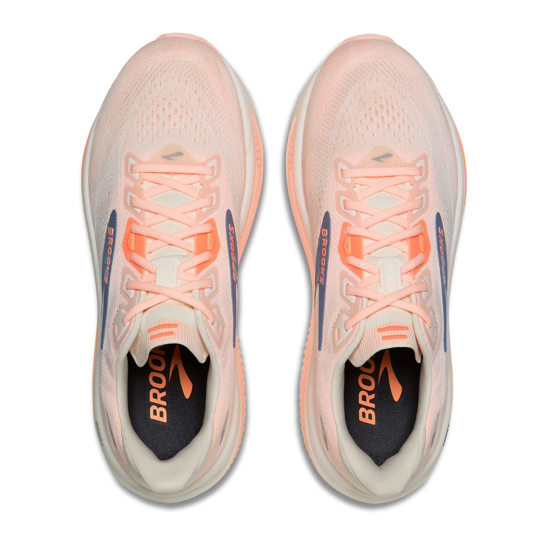 BROOKS GHOST 18 Womens (B) STAR WHT/CYBER PEACH/GY