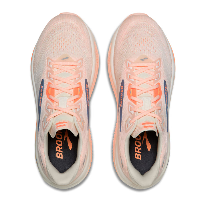 BROOKS GHOST 18 Womens (B) STAR WHT/CYBER PEACH/GY