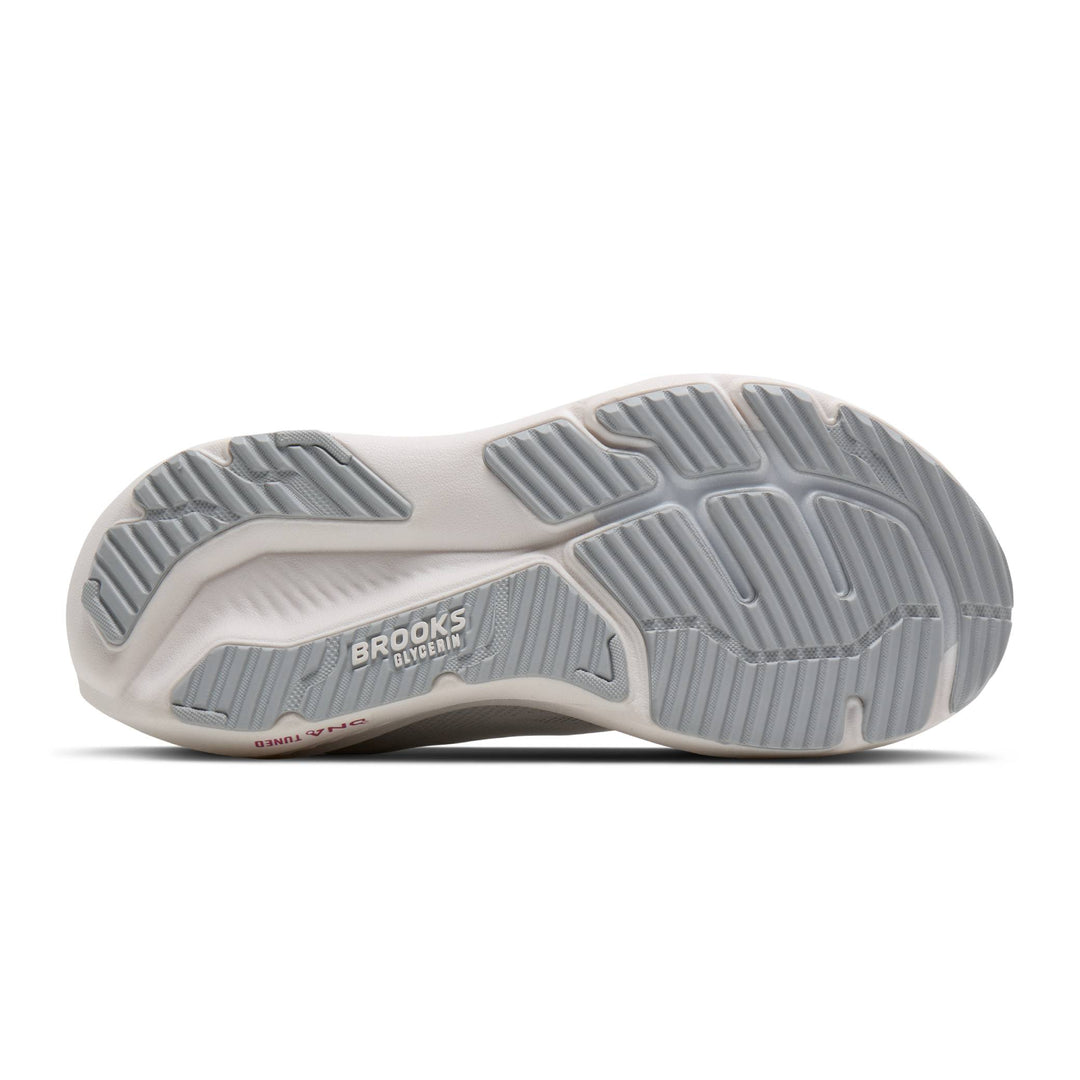 BROOKS GLYCERIN GTS 23 Womens (B) WHITE/HARBOR MIST/METAL