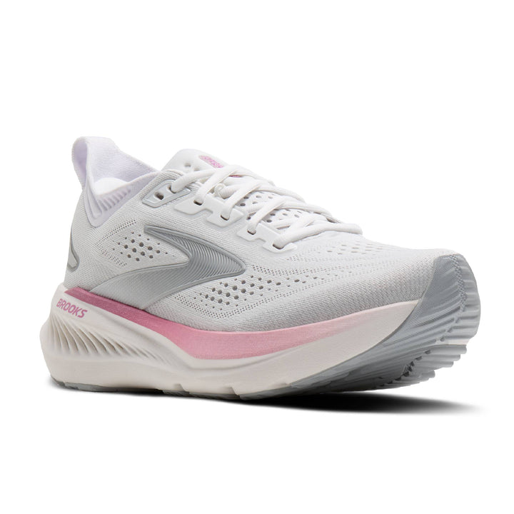 BROOKS GLYCERIN GTS 23 Womens (B) WHITE/HARBOR MIST/METAL
