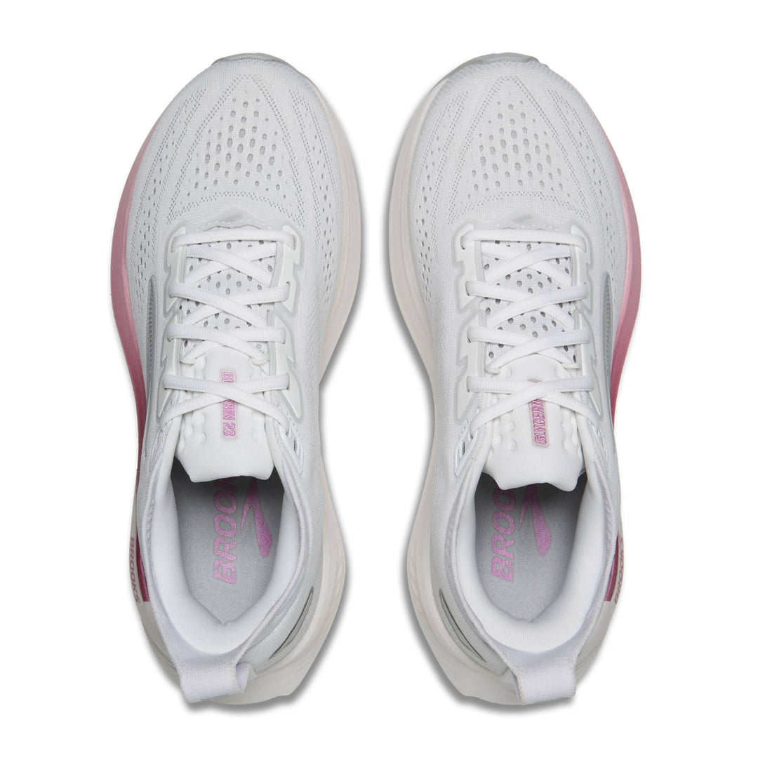 BROOKS GLYCERIN 23 Womens (B) WHITE/HARBOR MIST/METAL