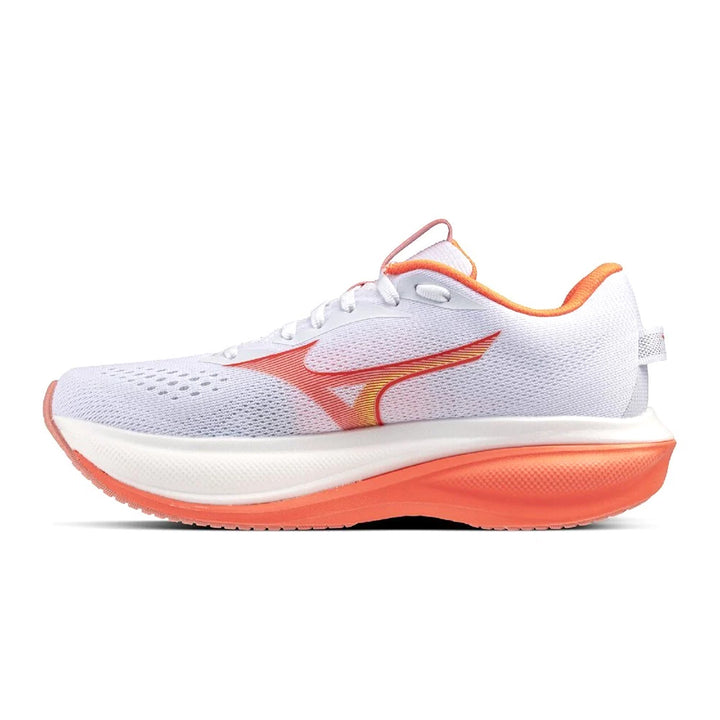 MIZUNO Wave Rider 30 Womens (B) White/Flamingo Coral/Lime Pulp