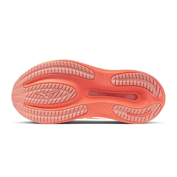 MIZUNO Wave Rider 30 Womens (B) White/Flamingo Coral/Lime Pulp